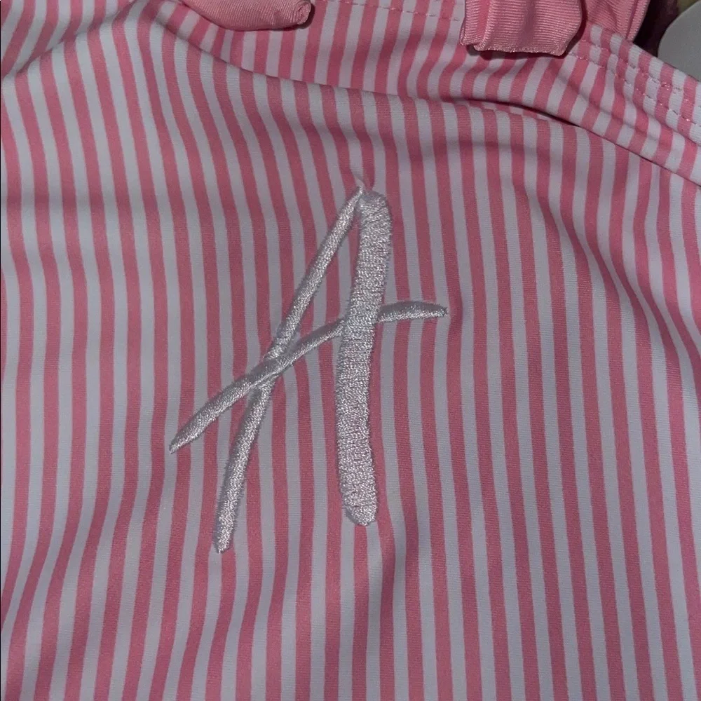 Pink Striped One-Piece Swimsuit Younger Tree size 6-7